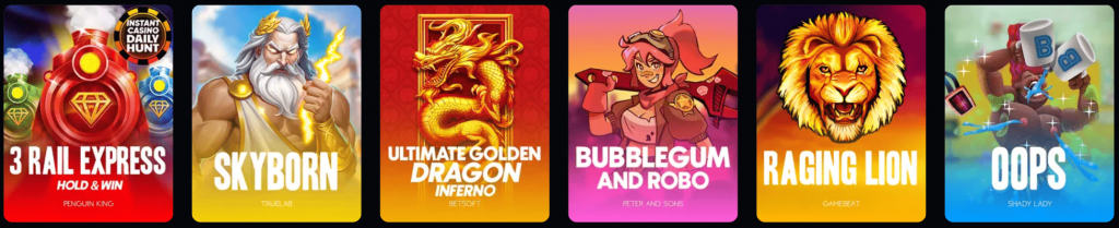 Jeux de machines à sous et favoris du casino sur Instant Casino